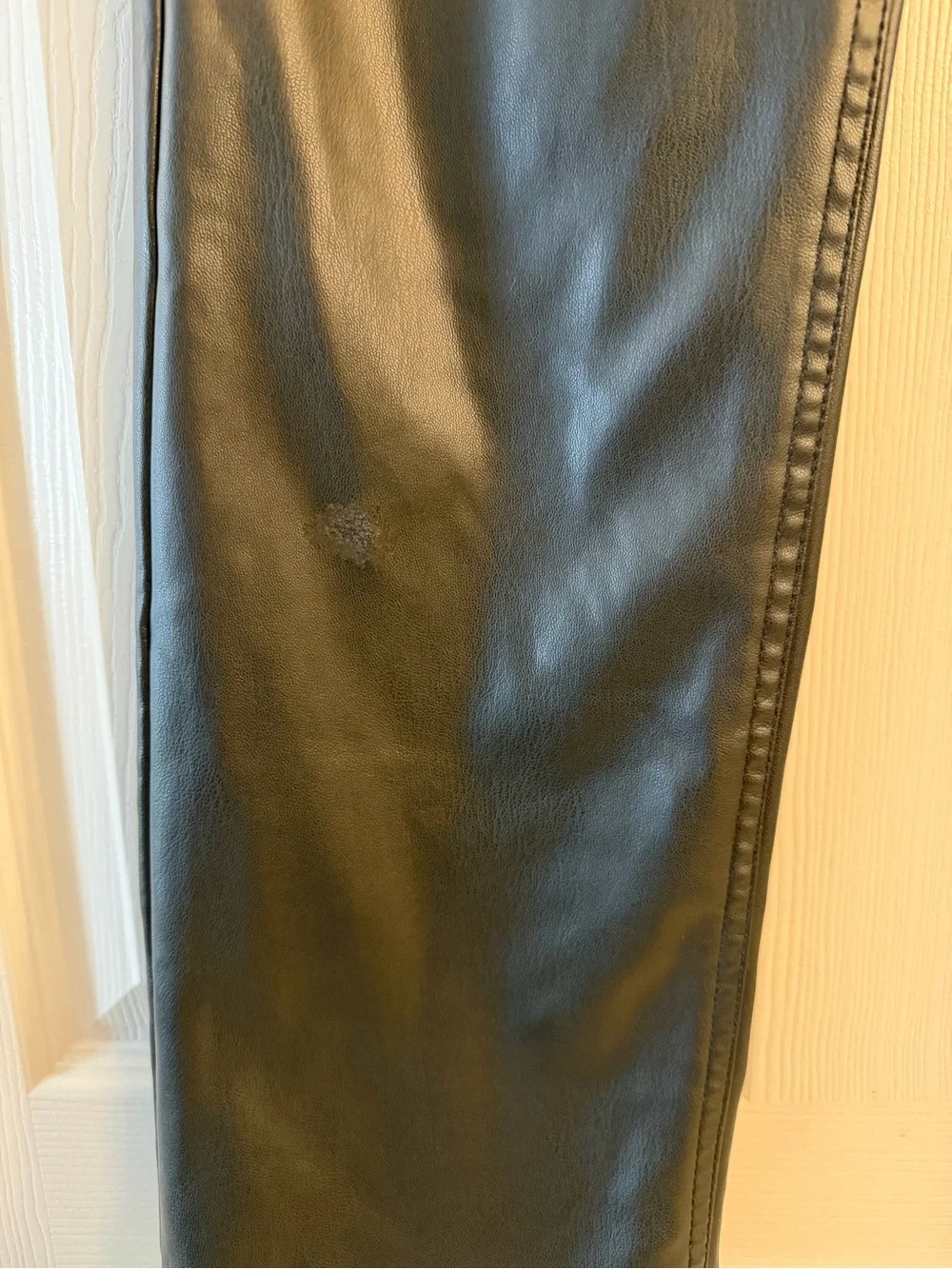 Zara Women's Straight Faux Leather Pants - Black